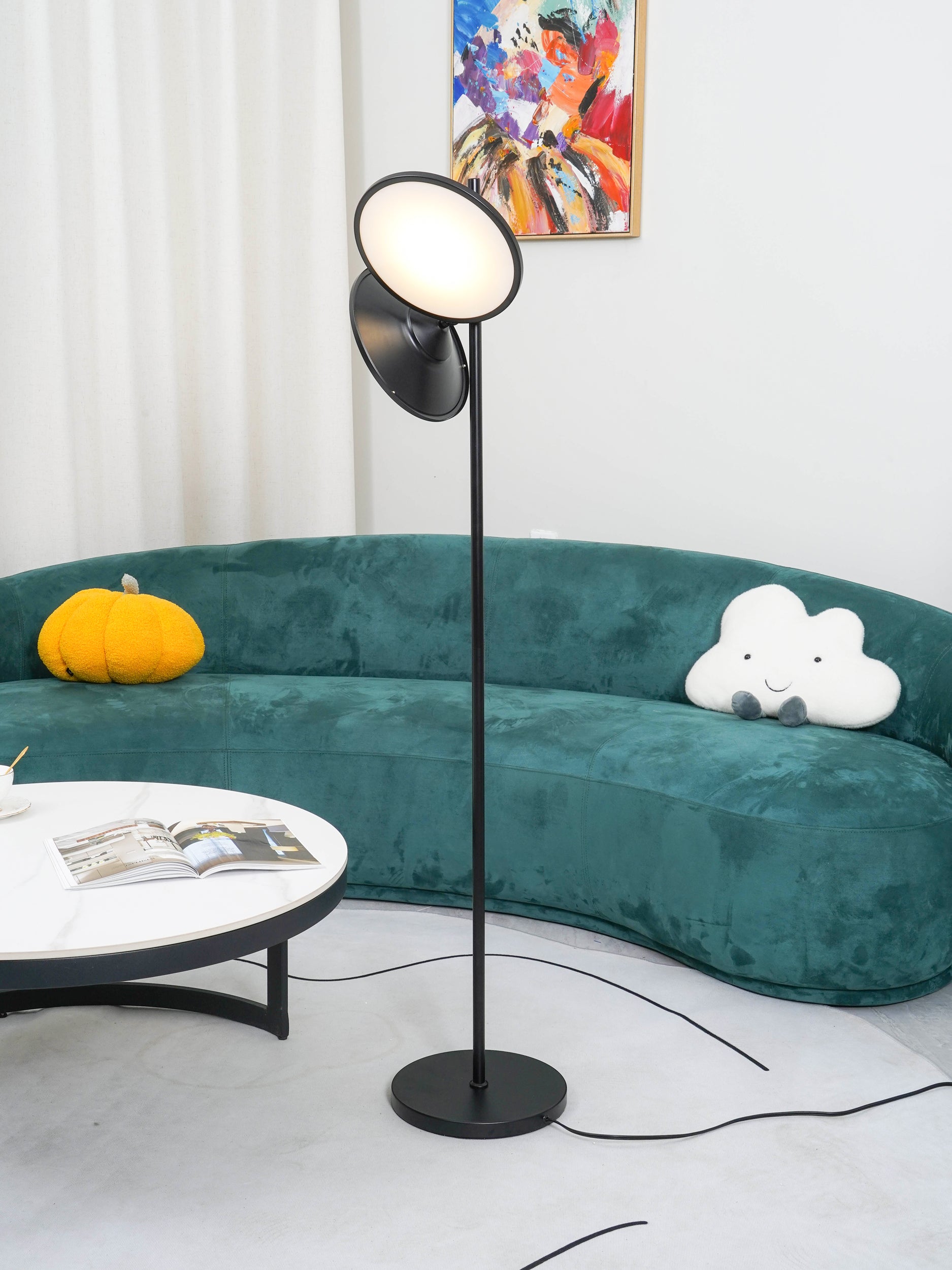 Modern Bulat Floor Lamp - Adjustable LED Standing Light for Living Room, Bedroom & Office - Bright & Energy Efficient Home Decor Lighting