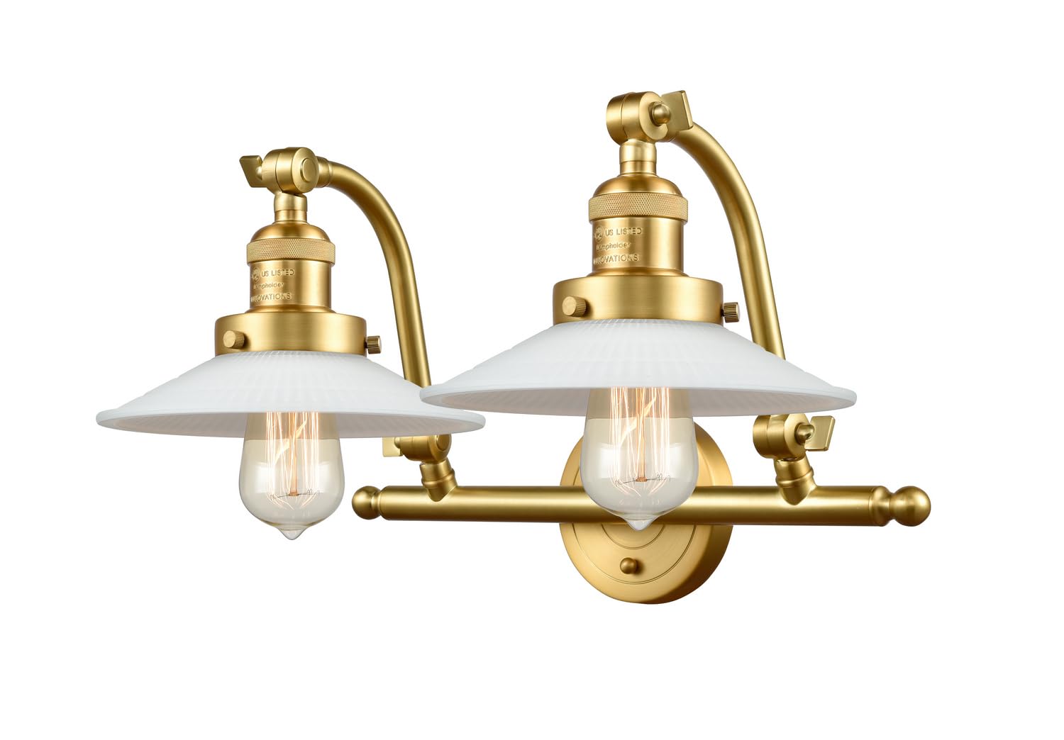 515-2W-SG-G1 Halophane 2-Light Bathroom Vanity Light Fixture - Perfect for Modern Bathroom, Powder Room, and Dressing Area Lighting