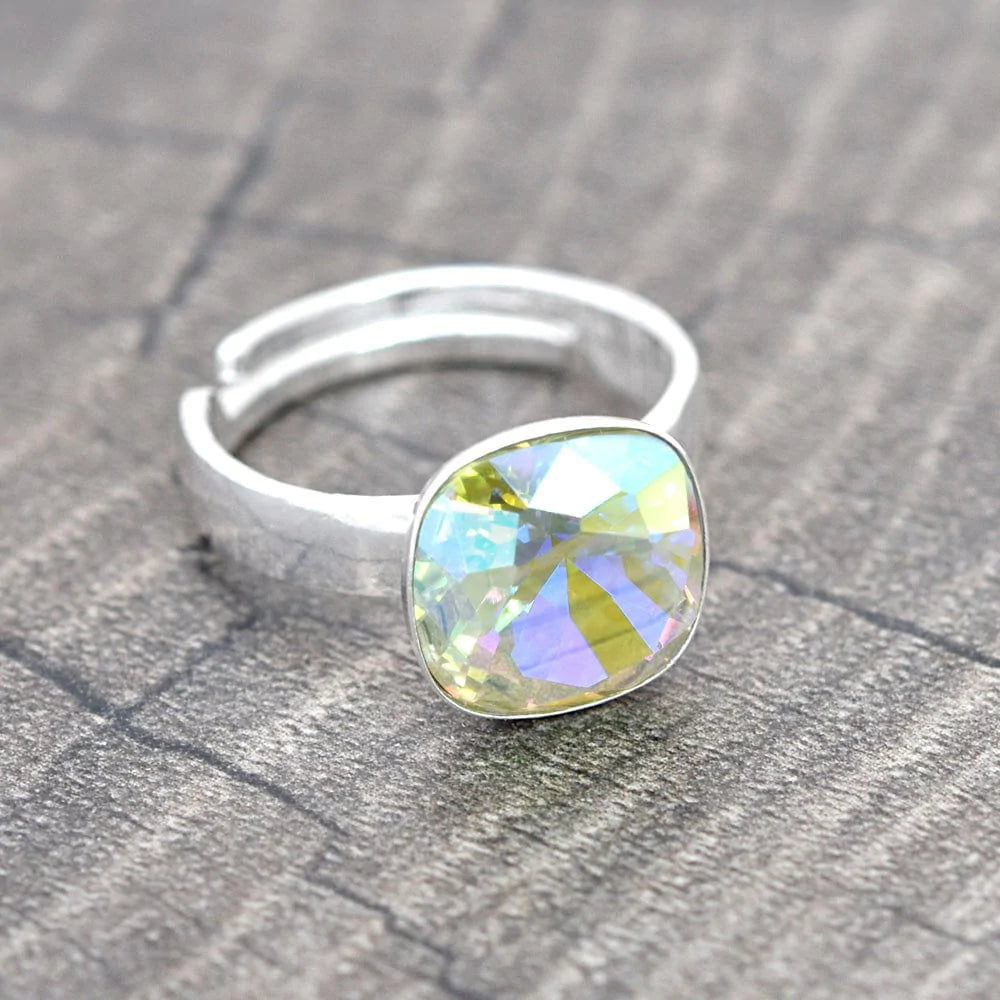 Elegant Cushion Cut Adjustable Silver Ring for Women - Perfect for Weddings, Parties & Everyday Wear