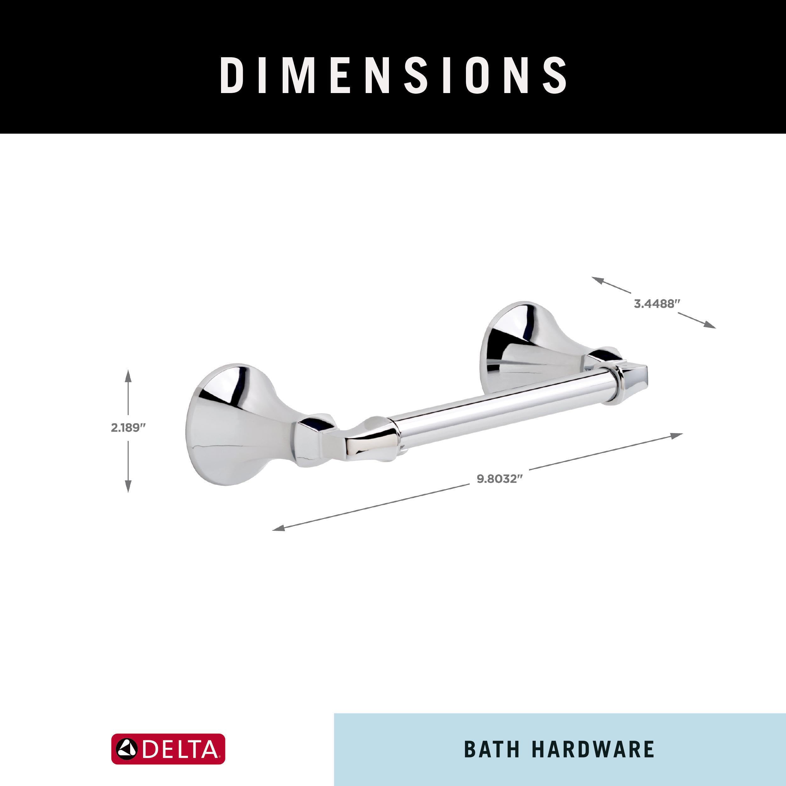 Delta Faucet 76450 Ashlyn Chrome Toilet Paper Holder - 9 x 4 x 2.5 Inches Bathroom Tissue Dispenser - Perfect for Modern Bathrooms, Powder Rooms & Guest Baths