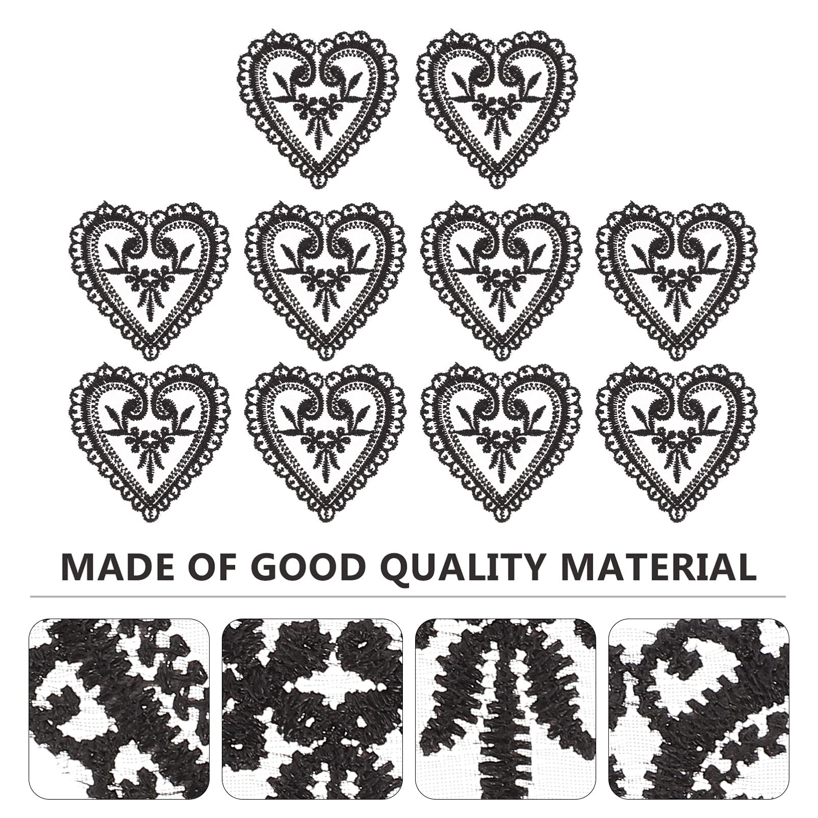 GALPADA 20pcs Iron On Heart Lace Applique Patches - Embroidered Organza DIY Sewing Patches for Clothing, Jackets, Crafts - Perfect for DIY Fashion, Costume Design, and Home Decor Projects