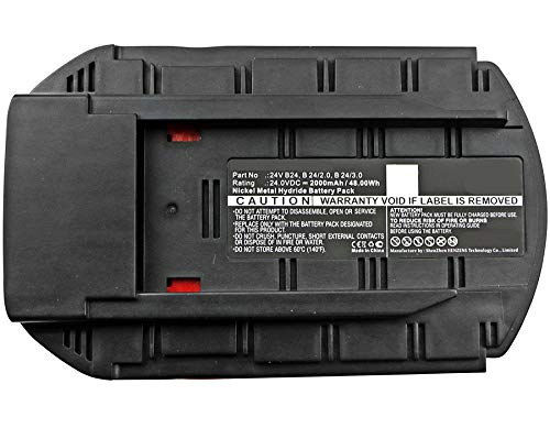 Synergy Digital 24V 2000mAh Ni-MH Replacement Battery for HILTI WSR 650-A Power Tools - Compatible with HILTI B24, B 24/2.0, B 24/3.0 Batteries | High Capacity Power Supply for Drills, Saws & Construction Tools | Perfect for Professional Contractors & DIY Home Improvement Projects