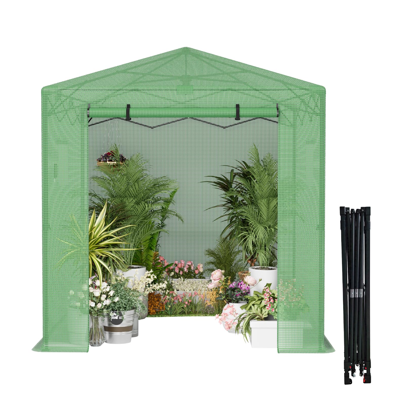 8x6 Pop Up Greenhouse for Outdoor Gardening - Portable Walk-in Plant Greenhouse Kit for Winter Protection - Easy Setup in Minutes - Perfect for Backyards, Patios & Balconies