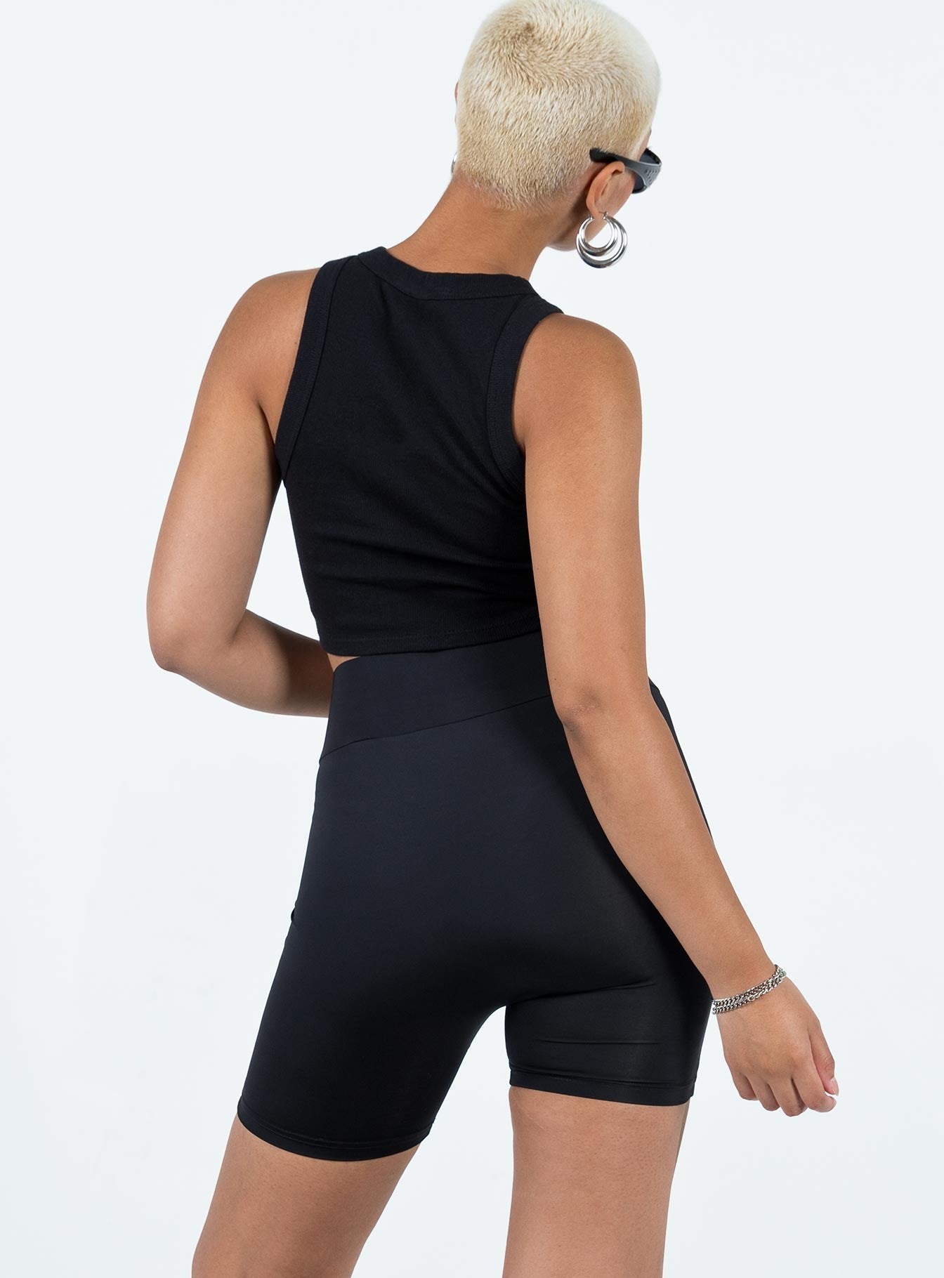 High Waist Cycling Shorts for Women - Black Alumni Bike Shorts - Comfortable & Breathable for Workouts, Running, Yoga & Gym