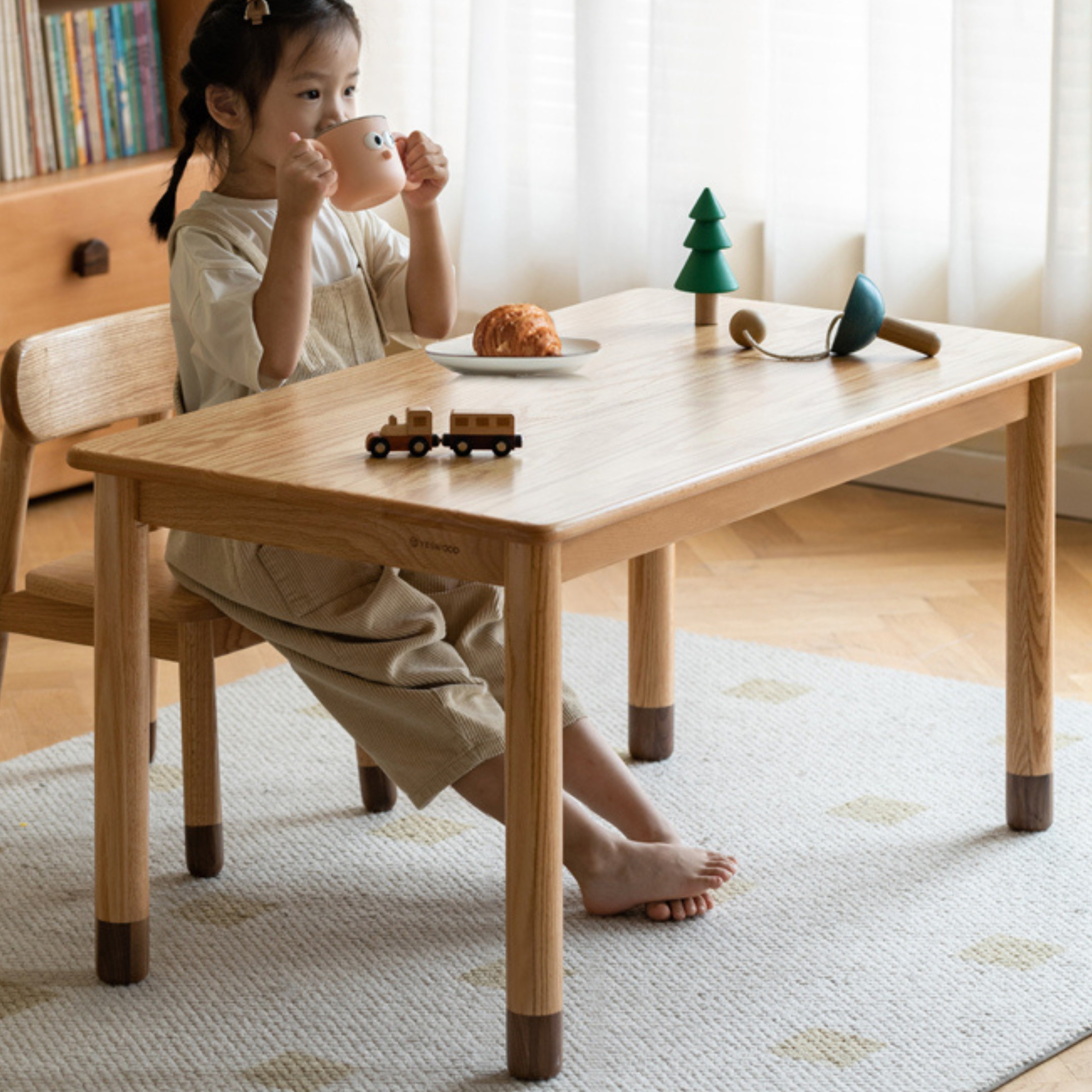 Handmade Solid Oak Wood Kids Study Desk - Durable & Ergonomic Children's Writing Table for Homework & Crafting - Perfect for Bedrooms, Homeschooling & Playrooms