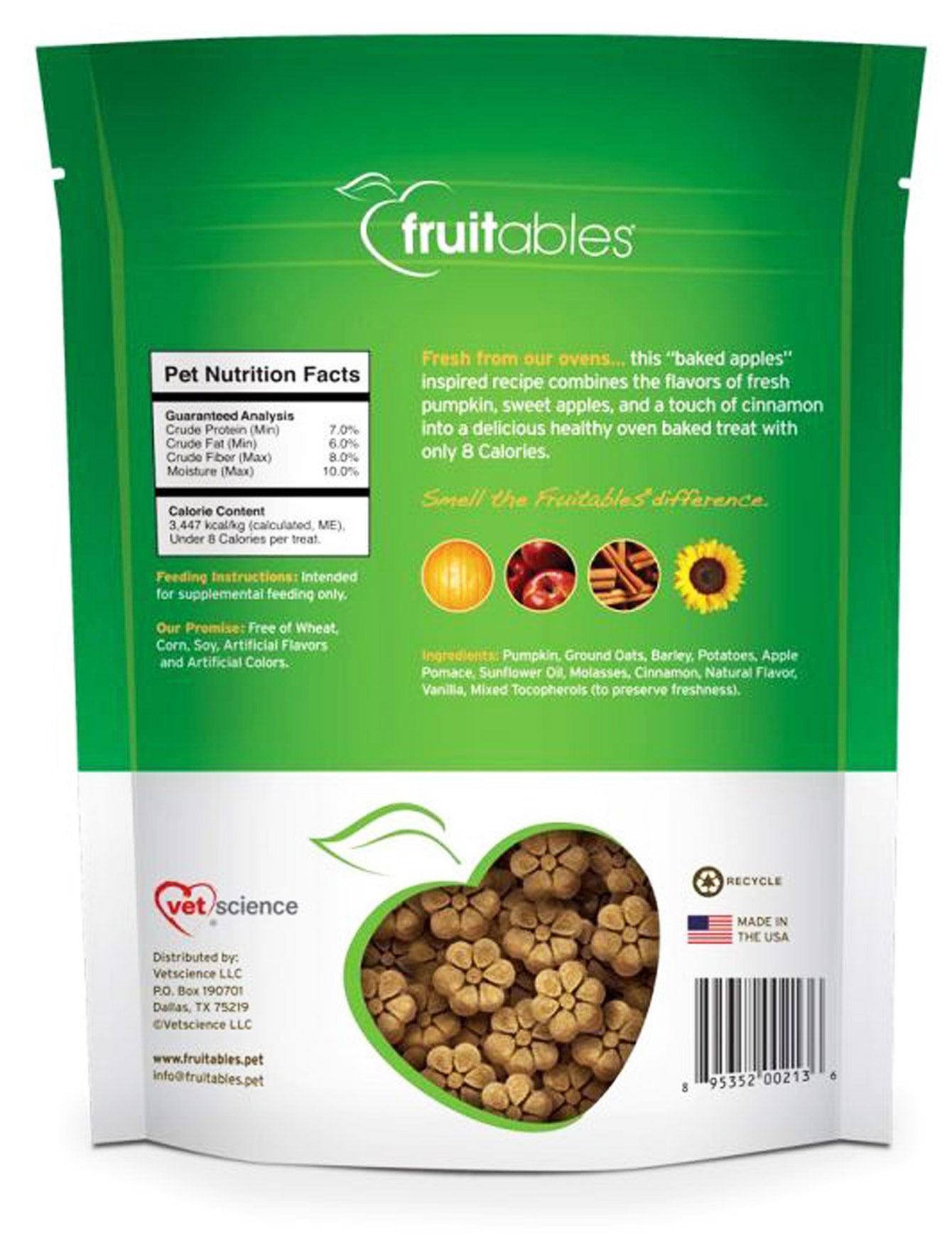 Fruitables Pumpkin & Apple Dog Treats - Healthy Natural Snacks for Small & Large Dogs - Perfect for Training, Rewards & Digestive Health