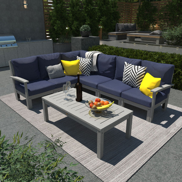 Luxury 7-Piece Deep Seating Sectional Sofa Set with Conversation Table - Modern L-Shaped Living Room Furniture for Large Spaces | Perfect for Family Gatherings & Entertaining Guests