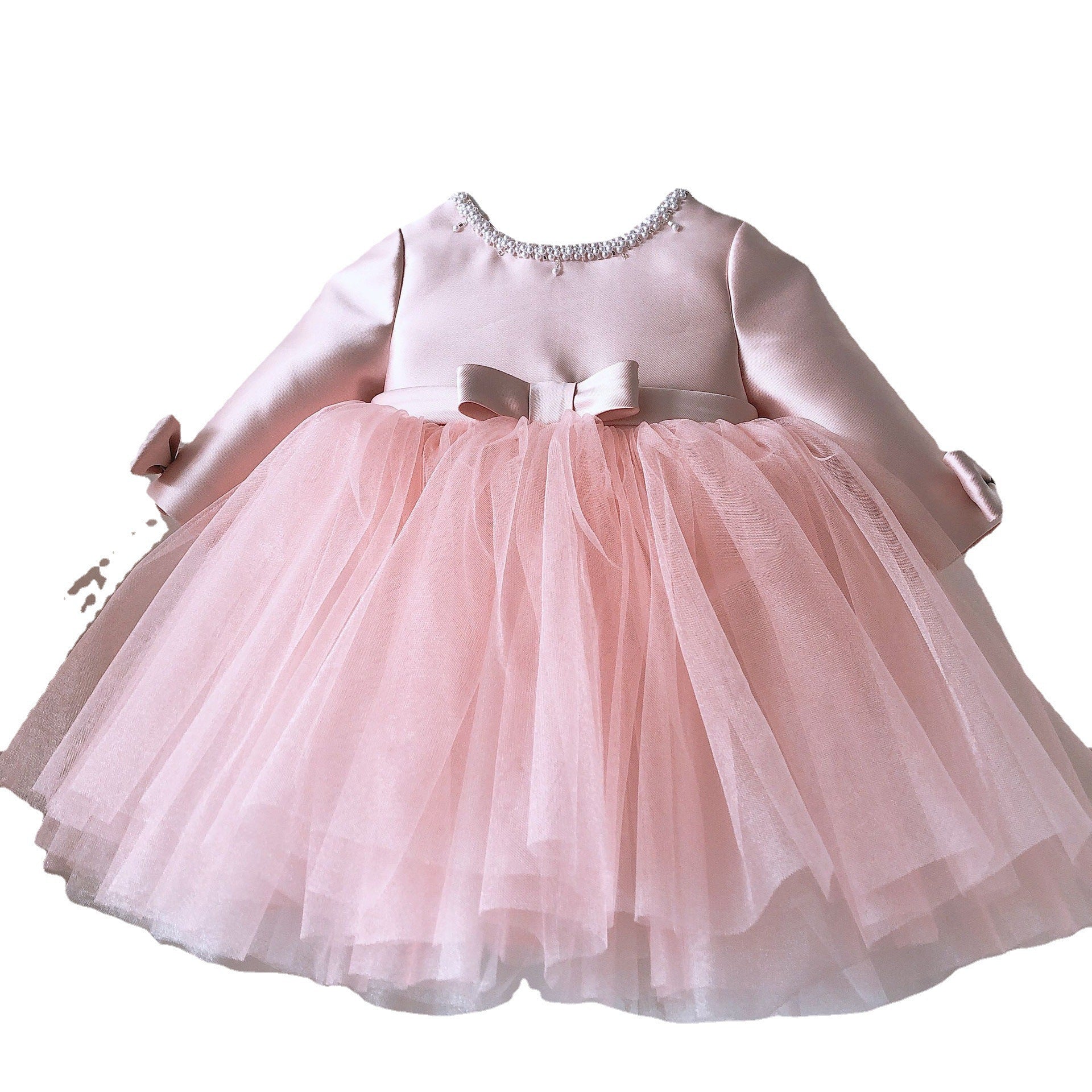 Baby Girl & Toddler Lace Bow Princess Dress - Elegant Cake Birthday Party Gown for 1-3 Years Old | Perfect for Birthday Celebrations, Photo Shoots & Special Occasions