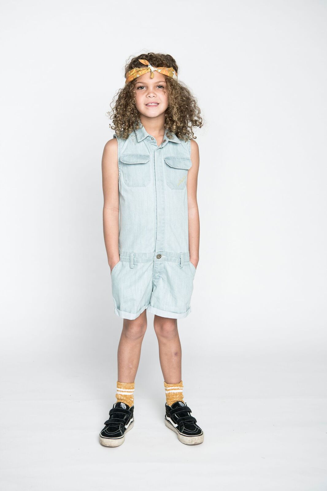 Missie Munster Mahalo Acid Blue Denim Jumpsuit for Women - Stylish Boho Romper with Pockets | Perfect for Summer Festivals, Beach Vacations & Casual Outings