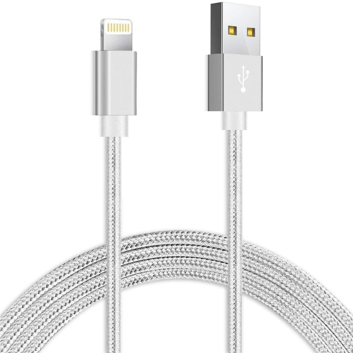 Ironten 100 Pack 6ft Nylon Braided Lightning Cable - Fast Charging & Data Sync for iPhone 14/13/12/11/Pro Max/XS Max/XR/X/8/7 Plus/6s/6 - Durable USB Charger Cord for Home, Office & Travel