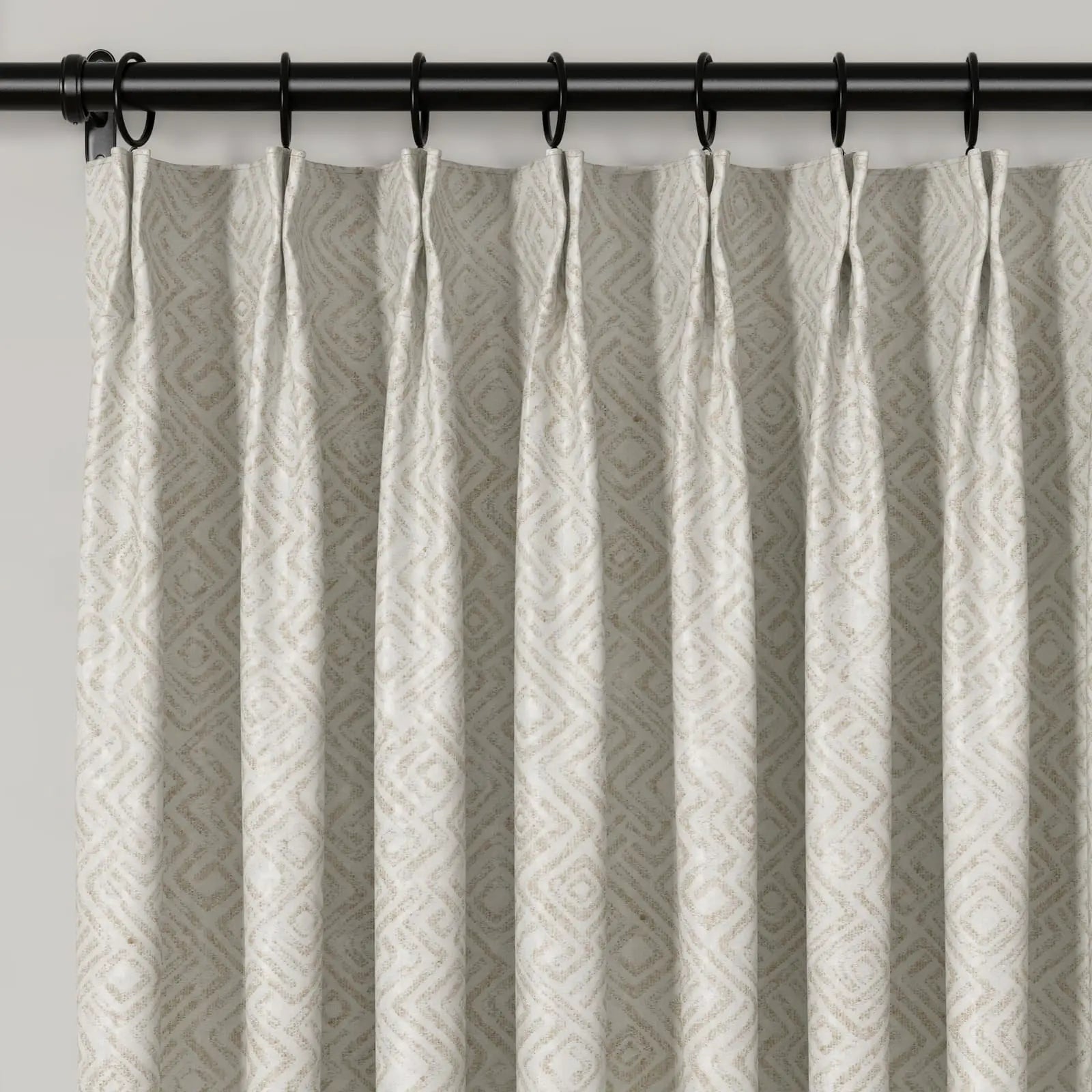 Lydia Scroll Jacquard Pleated Curtains - Elegant Blackout Drapes for Living Room, Bedroom & Office - Premium Textured Window Treatments for Home Decor