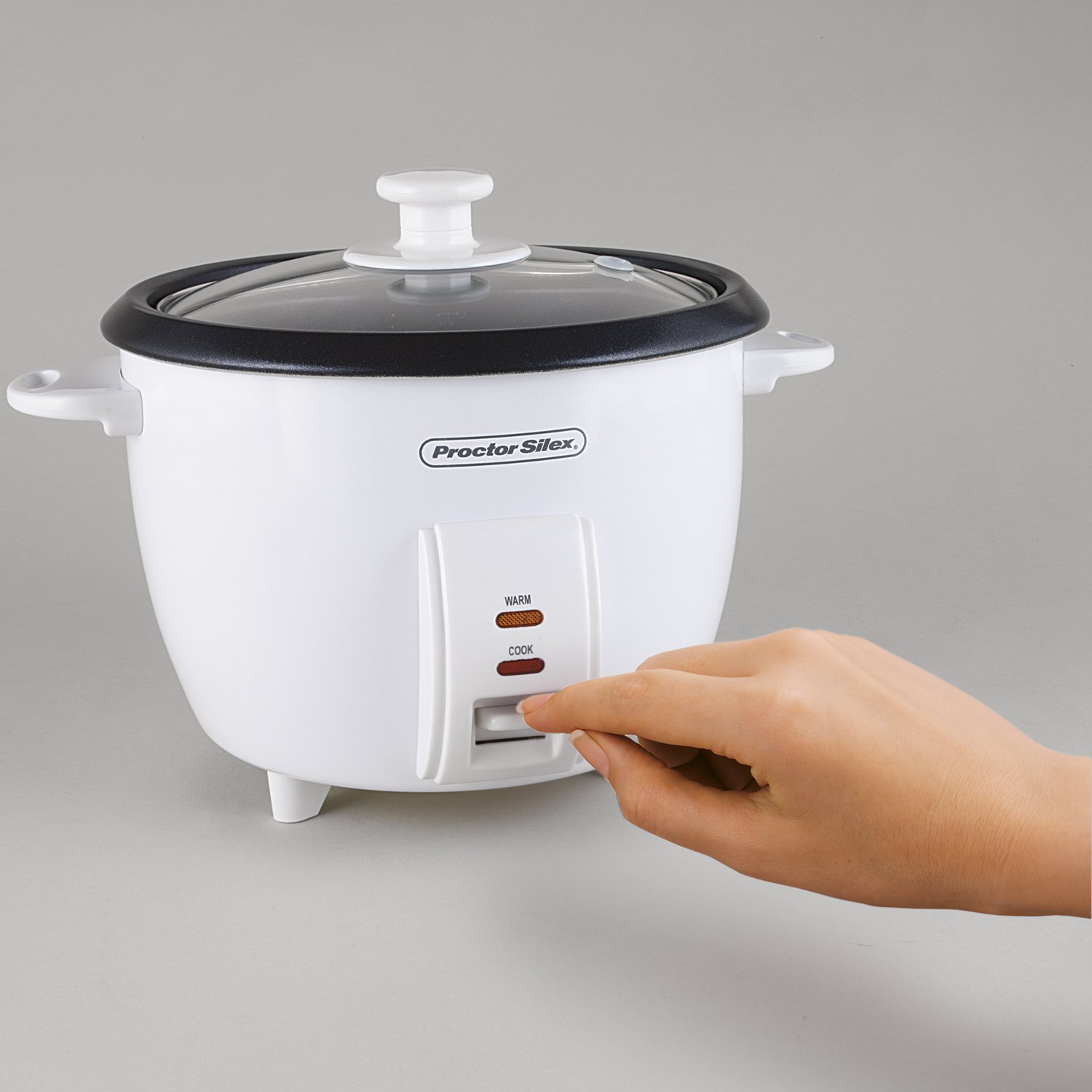Proctor Silex 5-Cup (Uncooked) to 10-Cup (Cooked) Rice Cooker - White (37533N) | Perfect for Small Families & Meal Prep | Compact & Efficient Kitchen Appliance