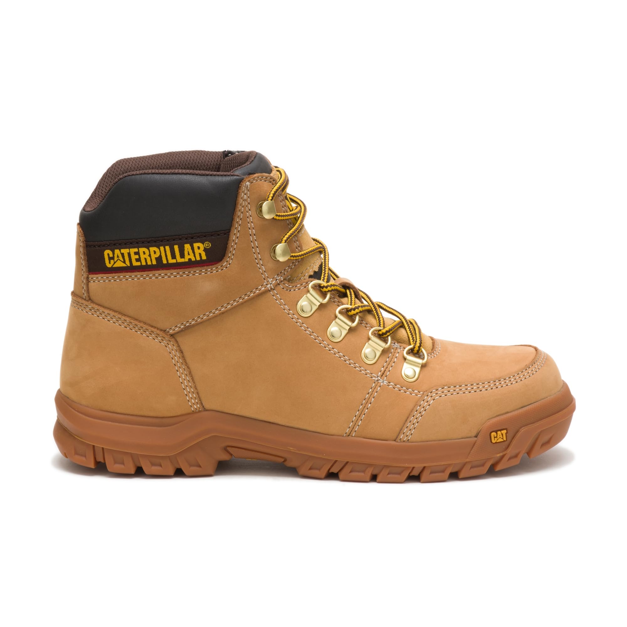 Cat Footwear Men's Outline Soft Toe Work Boot - Waterproof Steel Toe Construction for Outdoor & Construction Work - Durable Safety Shoes for Hiking, Landscaping and Heavy Duty Jobs