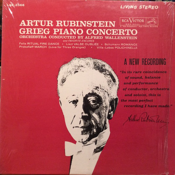 Grieg Piano Concerto & Favorite Encores LP Vinyl Record - Arthur Rubinstein, Alfred Wallenstein - Classical Music Collection (NM/M Condition) - Perfect for Audiophiles & Vintage Music Collectors