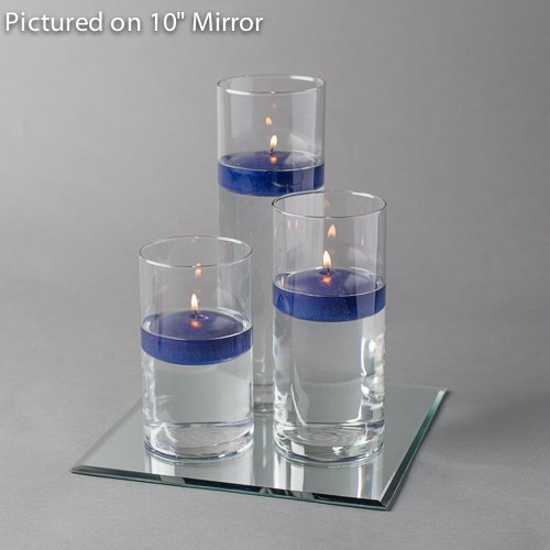 Eastland 48-Piece Square Mirror & Cylinder Vases Centerpiece Set with Richland Floating Candles (10