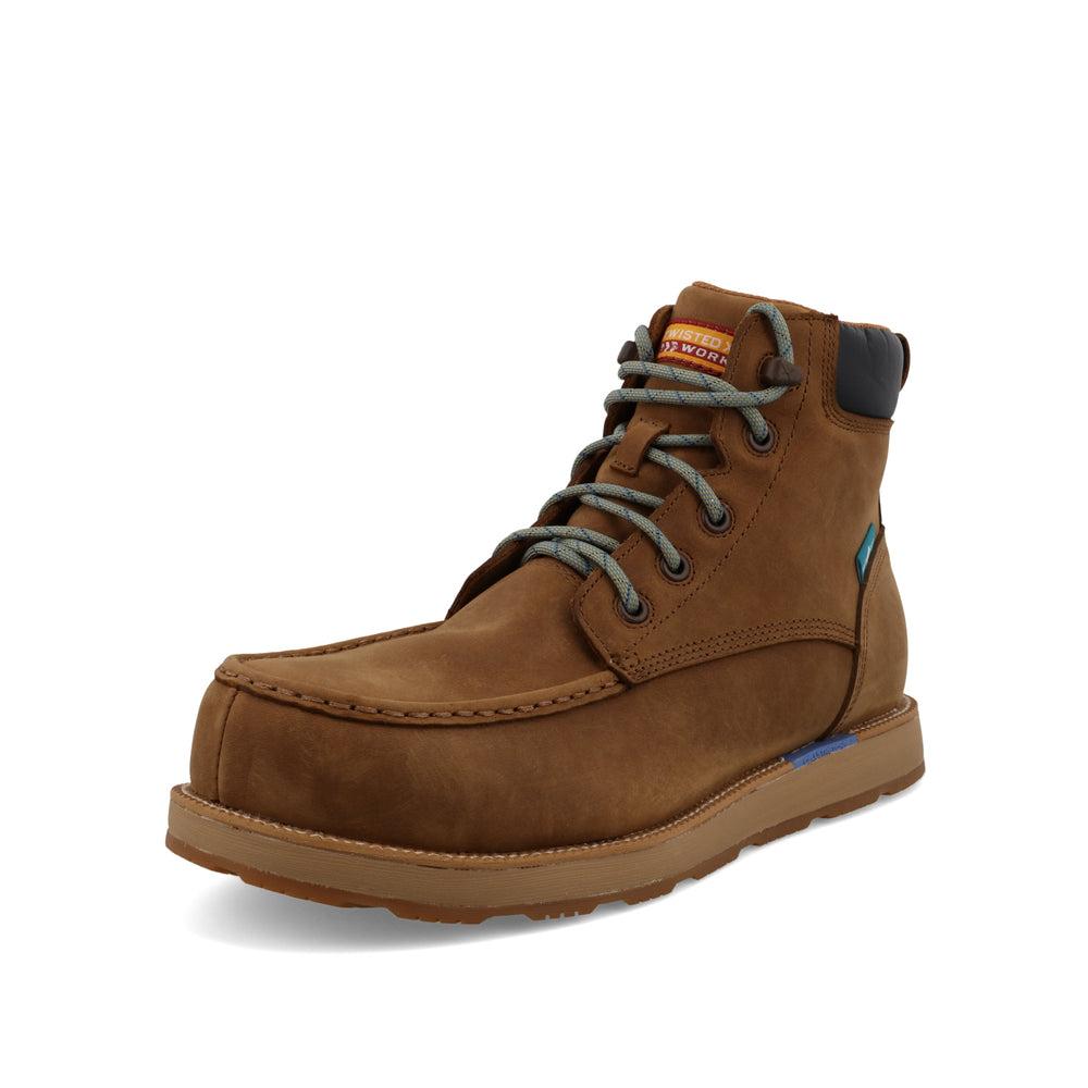 Men's 6-Inch Waterproof Work Boots with Stretch® Comfort Technology & Wedge Sole - Ideal for Construction, Hiking & Outdoor Activities