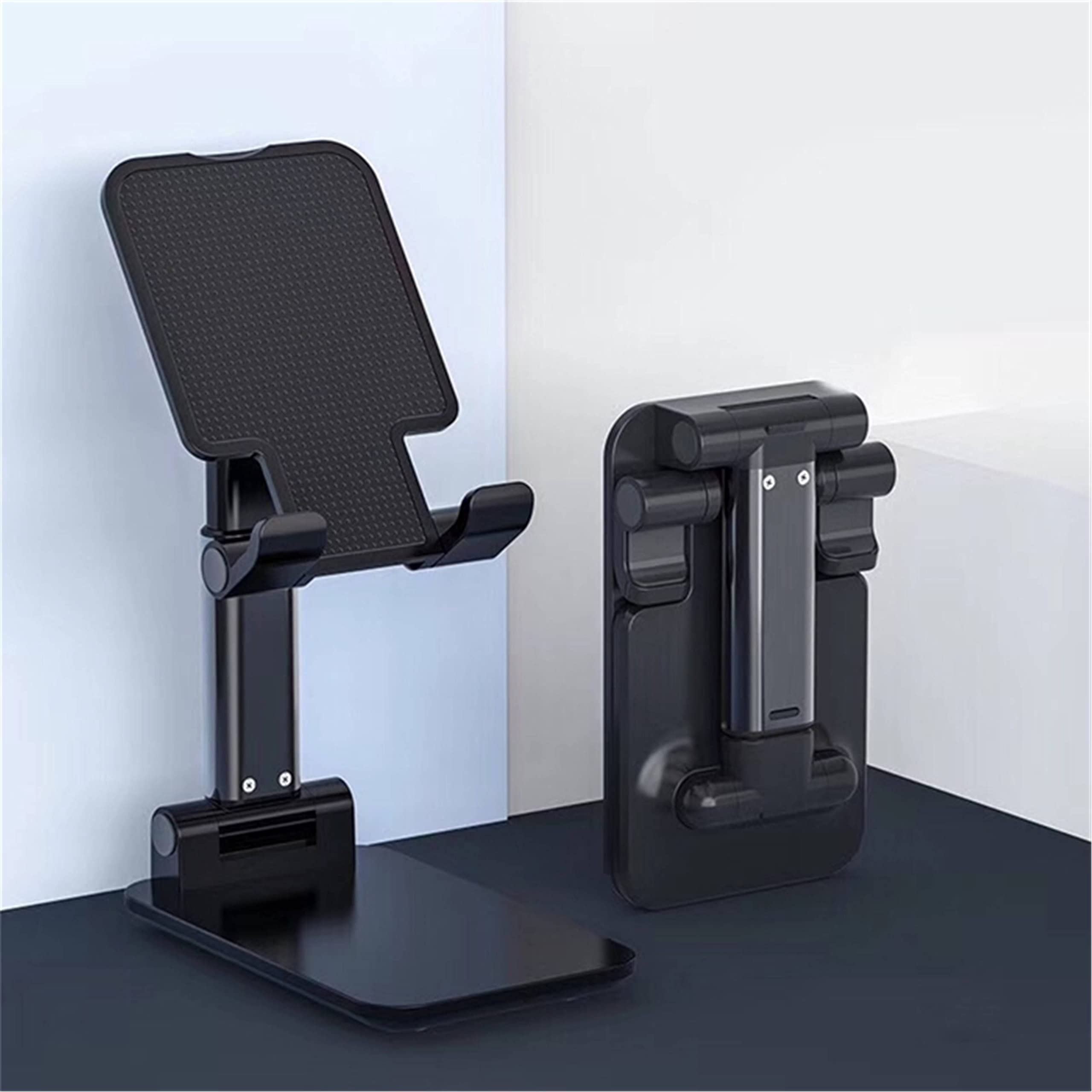 Adjustable Cell Phone Stand for Desk - 360° Rotating Phone Holder with Angle & Height Adjustment, Universal Case-Friendly Design (Black, 4 oz) - Perfect for Office Work, Video Calls, Gaming & Hands-Free Viewing