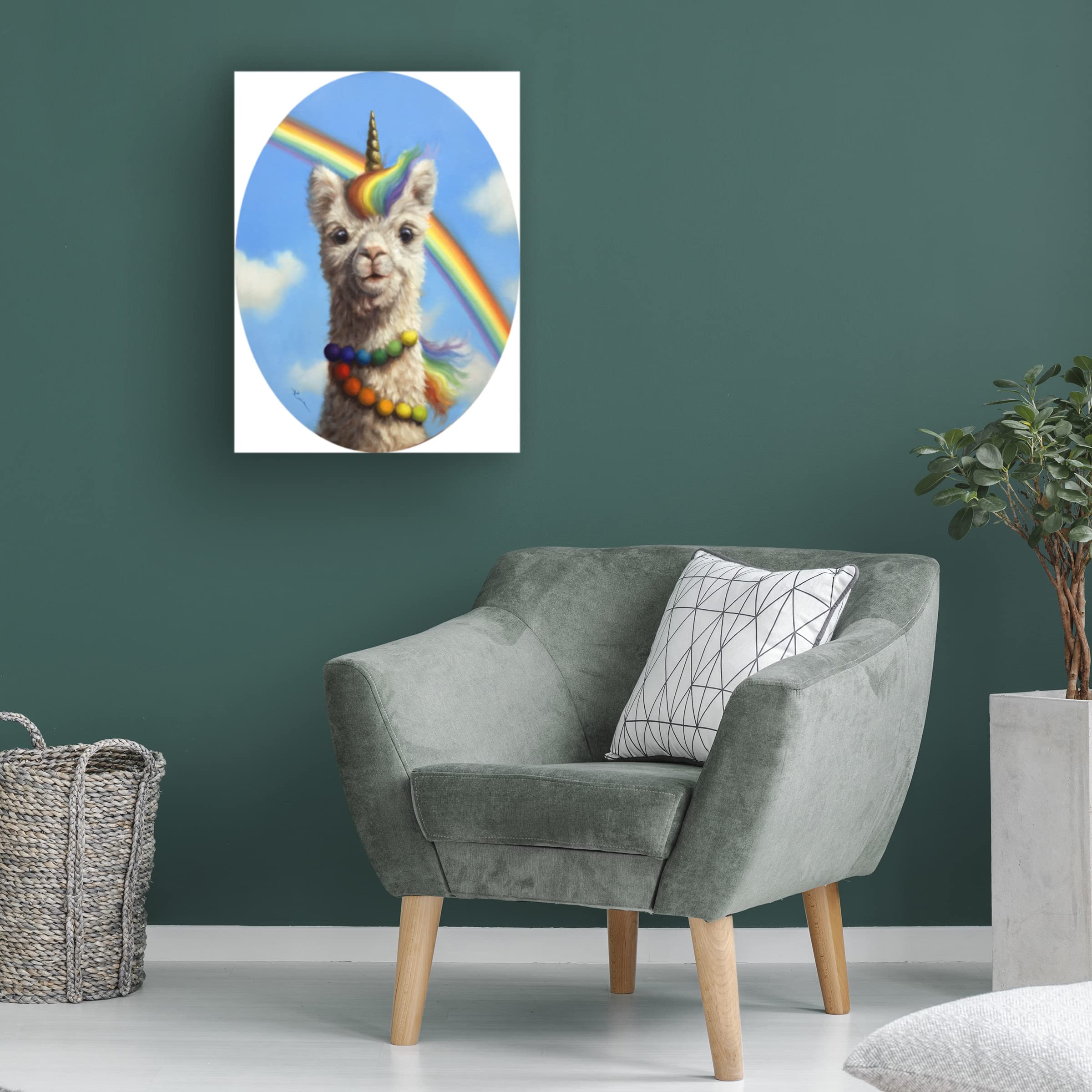 Lucia Heffernan 'Unipaca' Canvas Wall Art - Whimsical Animal Painting for Home & Office Decor - Perfect for Living Room, Bedroom or Gift
