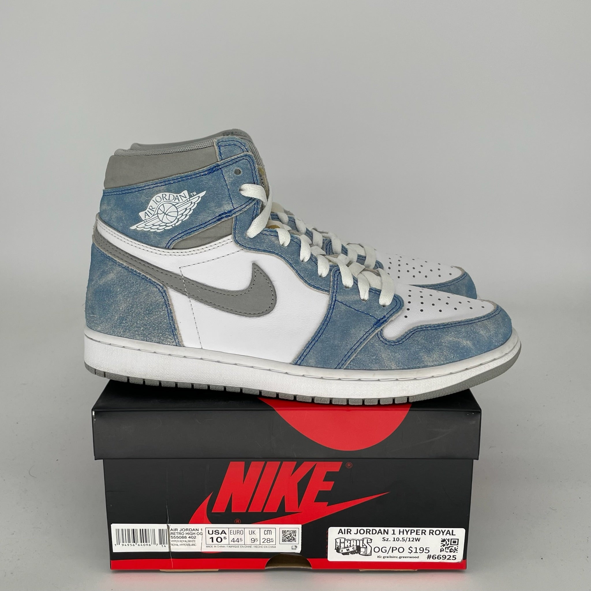AIR JORDAN 1 HYPER ROYAL Men's Basketball Shoes Size 10.5 - Style 555088-402 | Perfect for Streetwear & Sneaker Collectors