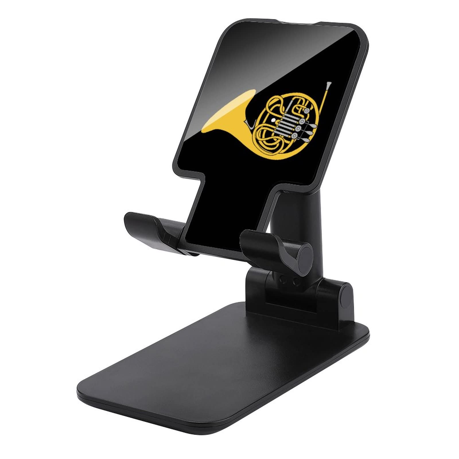 Foldable French Horn Phone Stand - Adjustable Tablet Holder for Home & Office Use