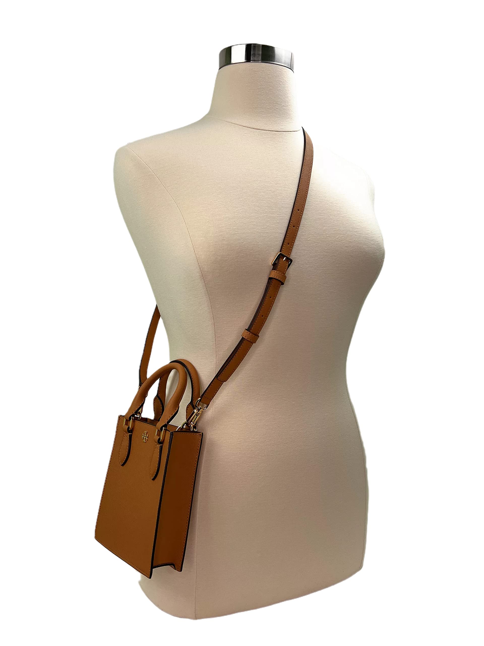 Tory Burch Emerson Mini Shopper Tote Bag in Cardamon - Stylish Crossbody Purse for Women | Perfect for Work, Travel & Everyday Use