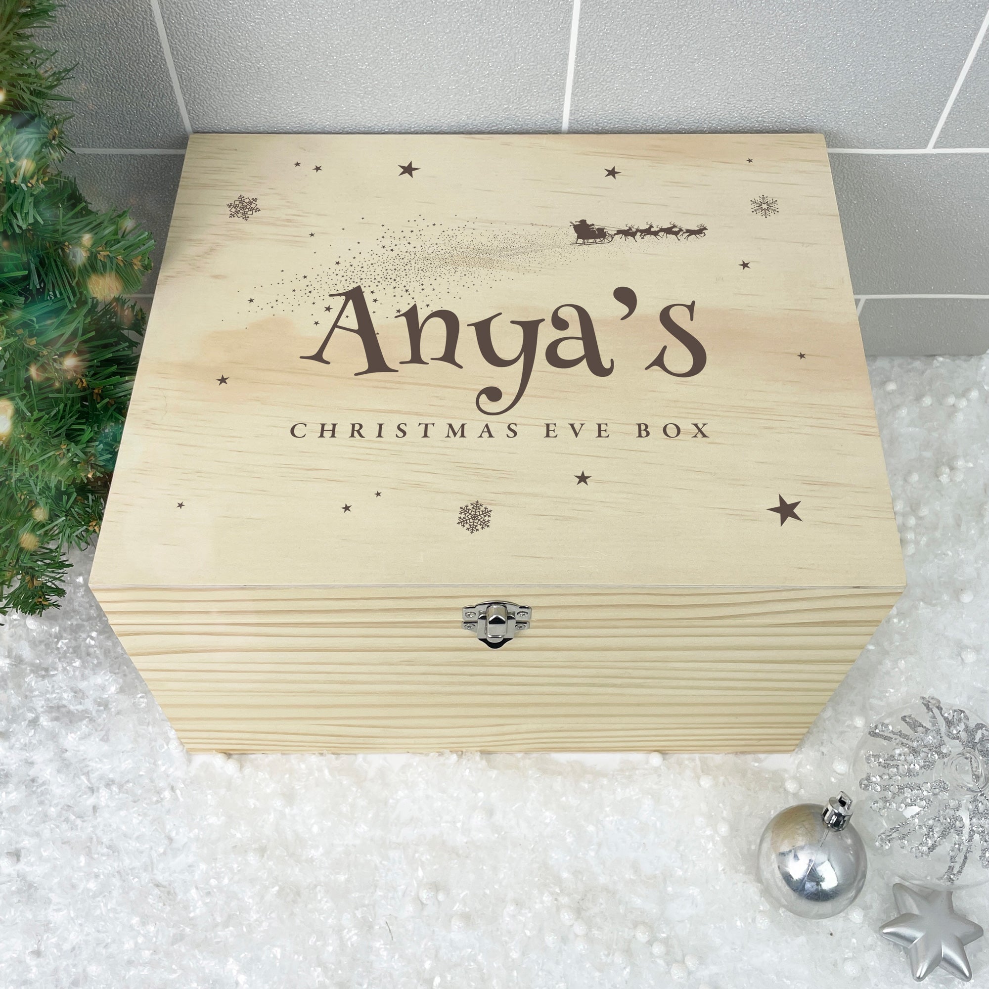 Personalized Santa Sleigh Christmas Eve Gift Box - 5 Sizes (16cm, 20cm, 26cm, 30cm, 36cm) - Perfect for Holiday Surprises, Christmas Countdown & Family Traditions