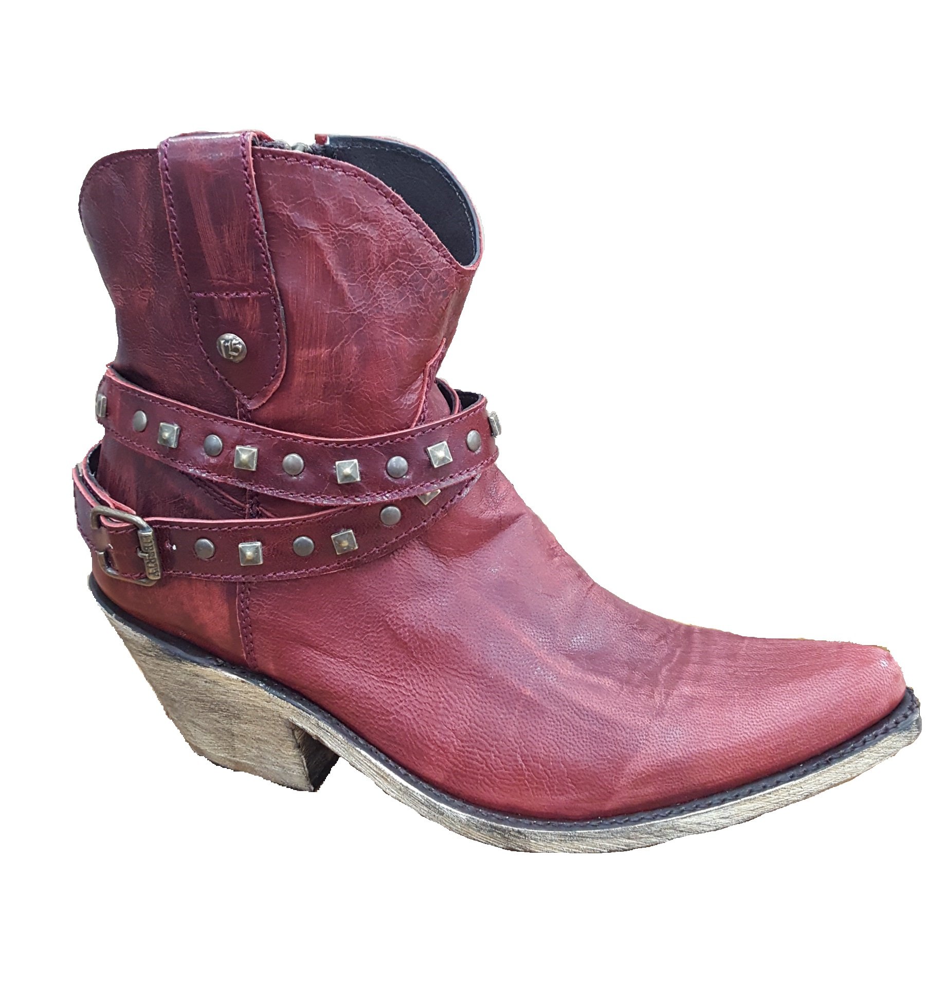 Liberty Black Leather Boots for Women - Studded Strap Design for Night Out