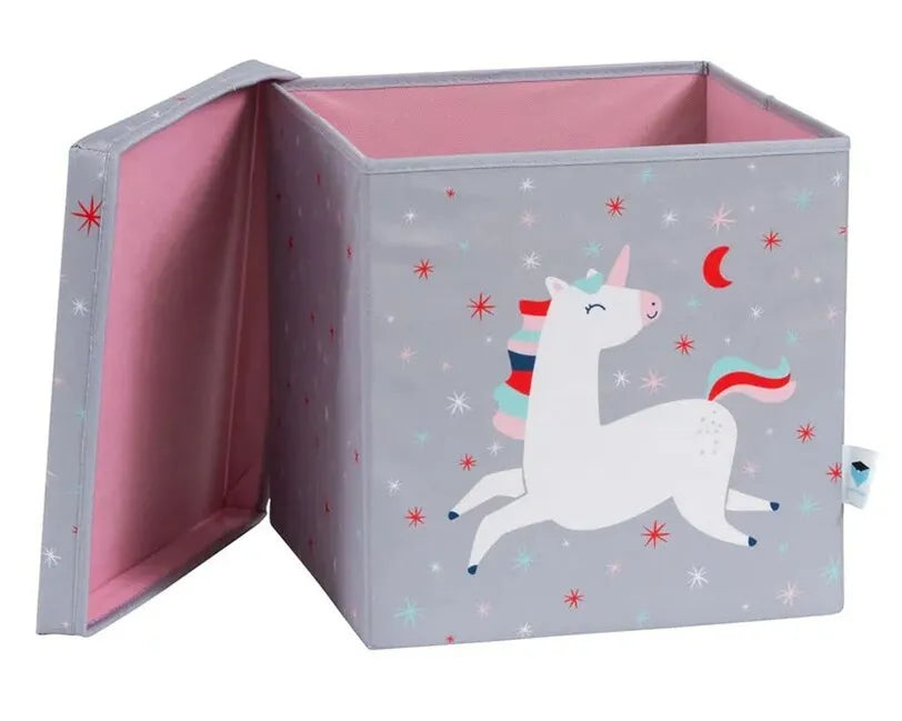 Unicorn Toy Storage Box with Lid for Kids - Perfect for Organizing Toys, Books & Room Decor in Bedroom or Playroom