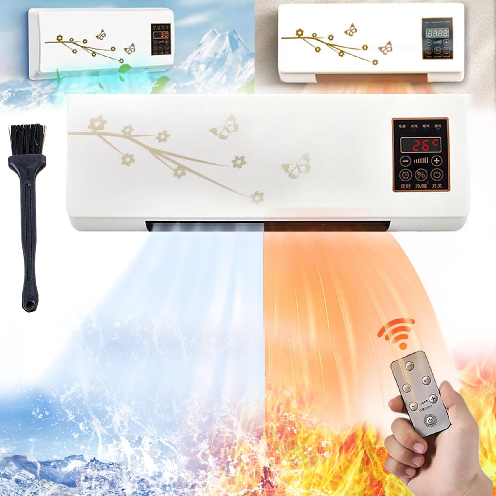 Split Max Ultra Powerful Portable Air Conditioner - 2-in-1 Cooling & Heating Ductless Mini Split AC Unit with Wall Mount (Gold) | Perfect for Bedrooms, Living Rooms & Small Spaces