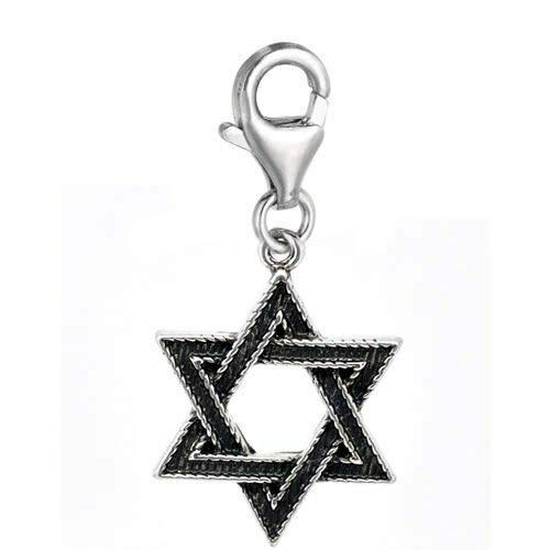 Star of David Clip-On Pendant Charm for Jewelry Making - DIY Bracelet & Necklace Accessories - Perfect for Hanukkah Gifts, Jewish Holidays & Fashion Jewelry Designs