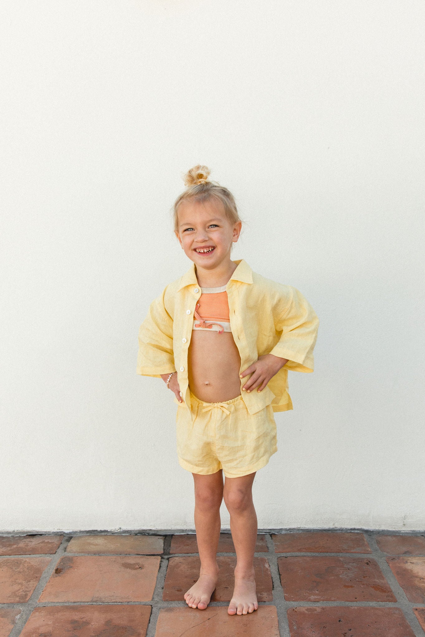 Capri Kids Linen Shorts for Boys & Girls - Breathable Summer Play Shorts for Outdoor Activities, Beach & Casual Wear