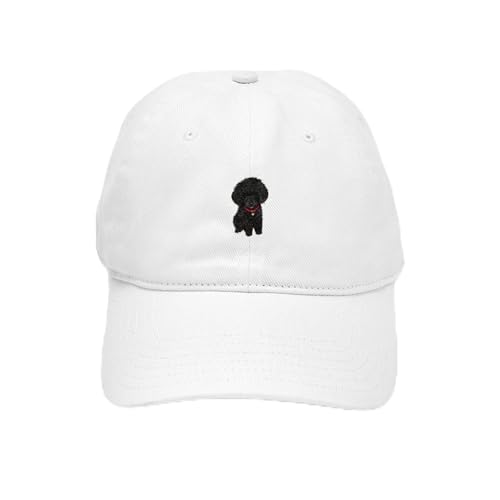 White - Poodle Pup (Blk) Cap