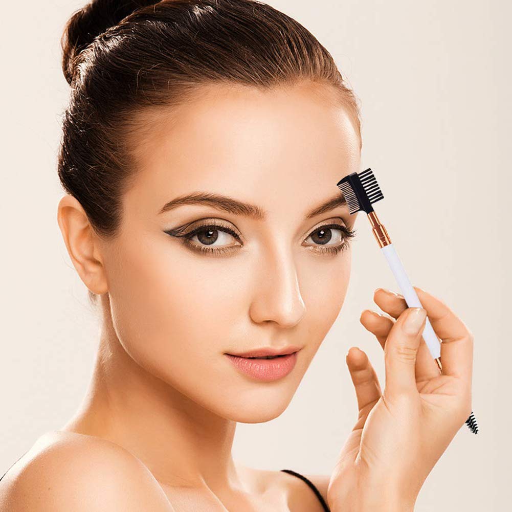 3 Pcs 2-in-1 Mascara & Eyebrow Brushes with Dual-Comb - Professional Makeup Tools for Eyelash Extension & Eyebrow Styling | Perfect for Travel, Salon & Home Beauty Routine