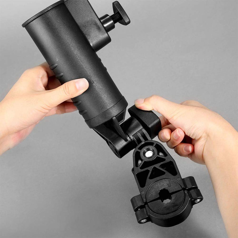 Adjustable Golf Push Cart Umbrella Holder - Universal Golf Cart & Bicycle Stroller Umbrella Mount - Compatible with Baby Carriage & Wheelchair - Perfect for Golfing, Cycling, and Outdoor Activities