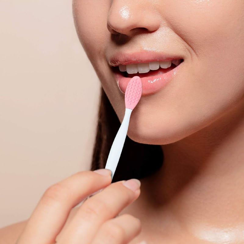 Double-Sided Silicone Lip Exfoliating Brush for Dry Lips - Gentle Lip Scrubber & Massage Tool (Pack of 1) - Perfect for Exfoliation Before Lipstick & Lip Care Routine