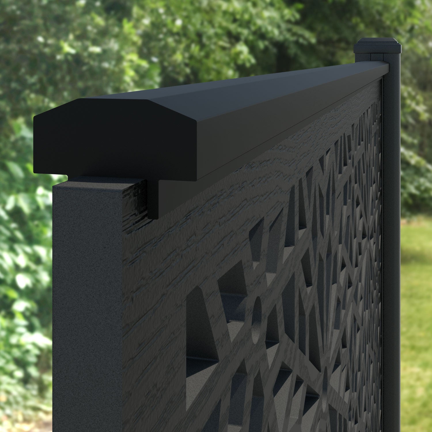 Ambar Decorative Fence 180x30cm with Aluminum Posts - Elegant Garden Fencing for Backyard, Patio, and Landscape Design