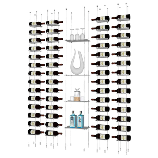 Blue Grouse Floating Glass Shelf Unit - Modern Wall-Mounted Display for Bathroom, Kitchen, or Living Room Decor