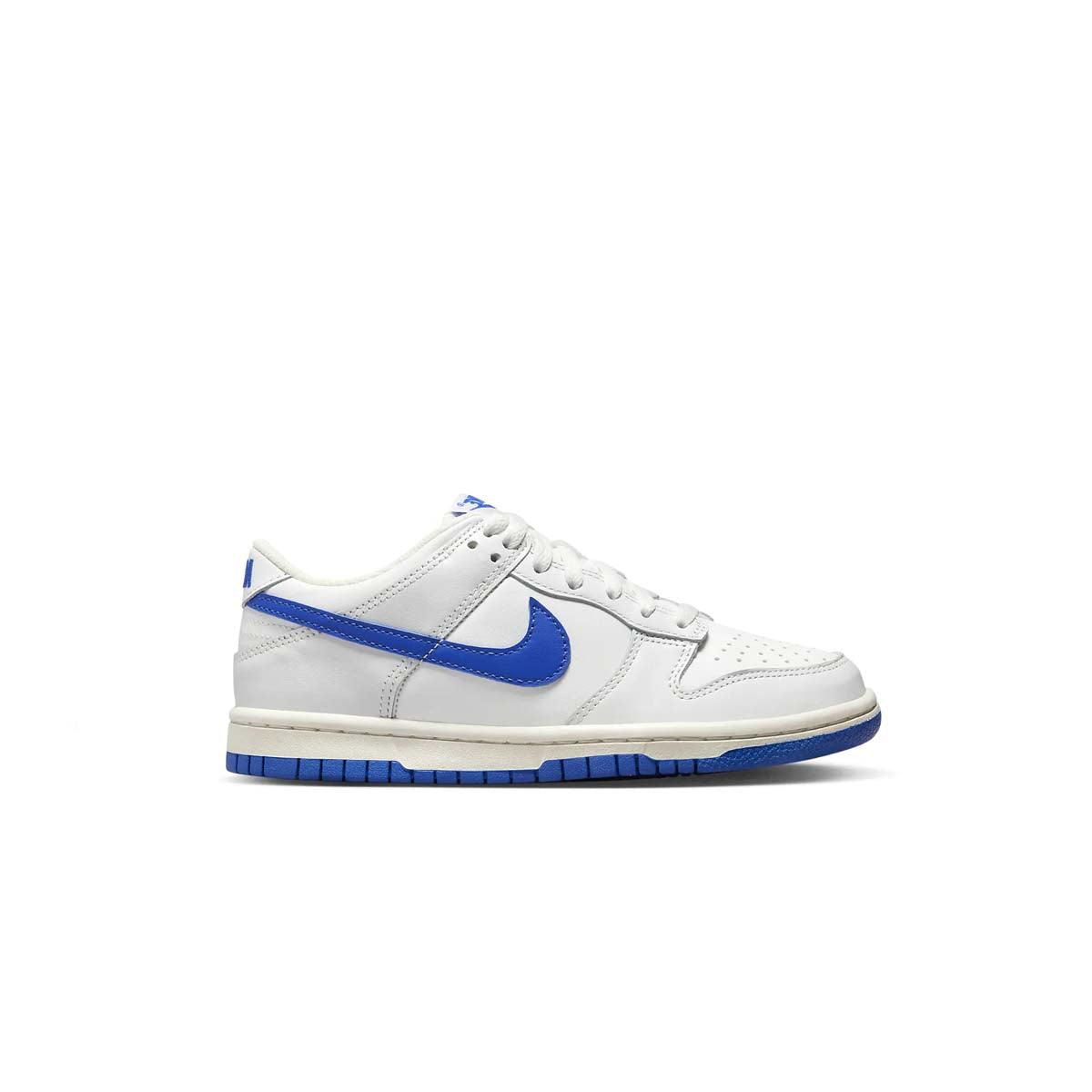Nike Kids' Dunk Low Sneakers - White & Royal Blue Basketball Shoes for Boys & Girls | Comfortable & Stylish for School, Sports & Casual Wear