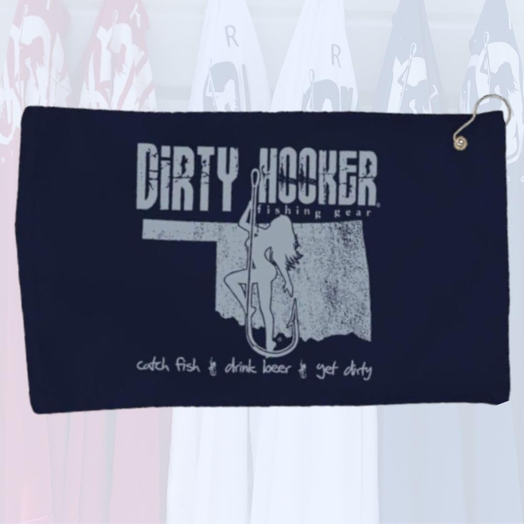 Dirty Hooker Fishing Oklahoma Logo Beach Towel - 100% Cotton Quick Dry Swim Towel for Adults & Kids - Perfect for Pool, Beach, Boat and Outdoor Activities
