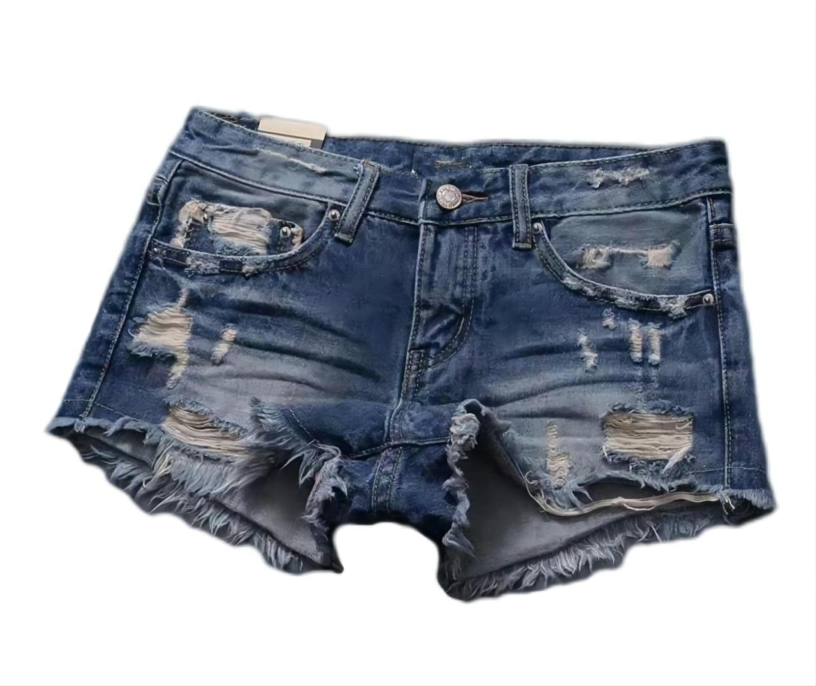 JIENIUS Women's High Waisted Distressed Denim Shorts - Frayed Raw Hem Ripped Black Jean Shorts for Casual Wear | Perfect for Summer Outfits, Beach Vacations & Street Style Fashion