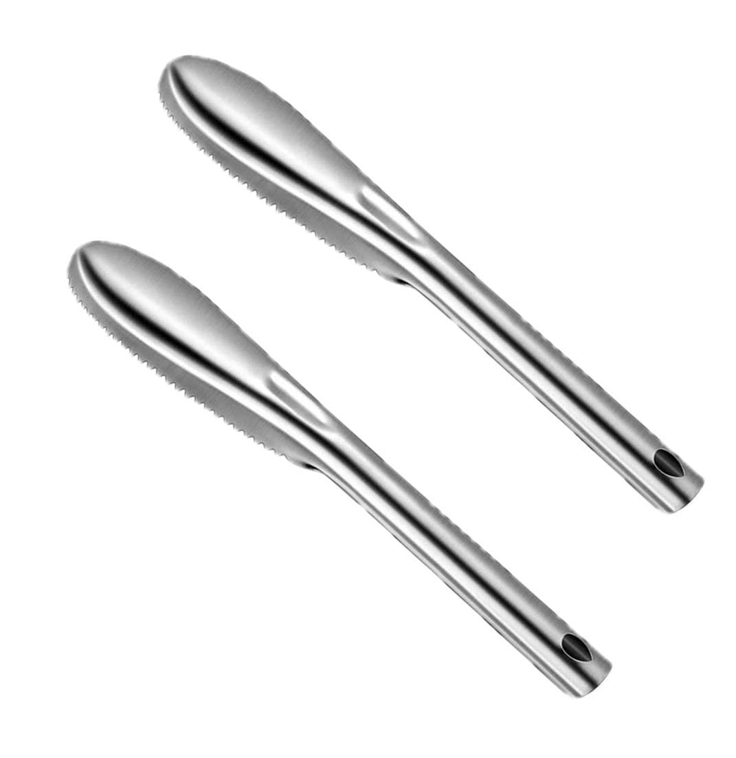 Fish Scale Remover Tool - 2 Pack Stainless Steel Scraper for Kitchen & Cooking