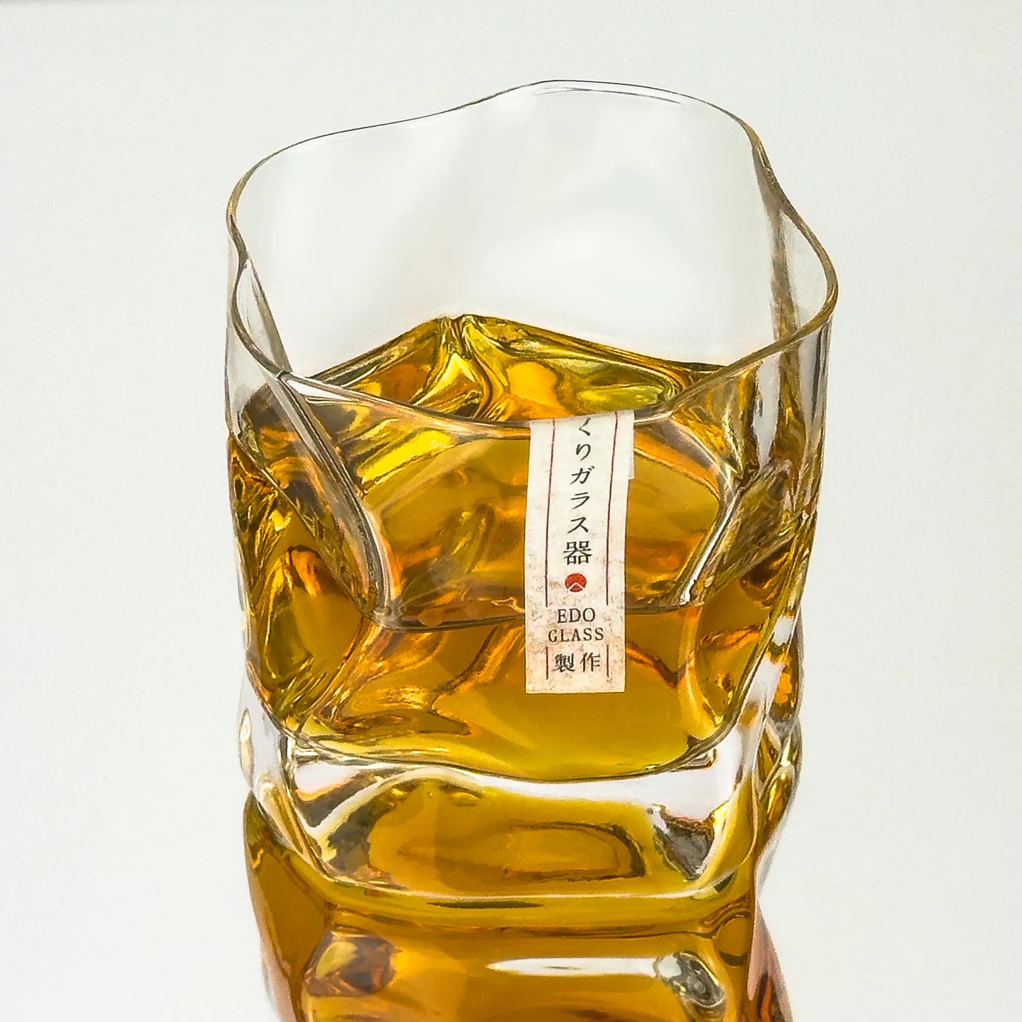 Japanese Style 260ml Whisky Tumbler Glass - Handcrafted Crumple Design with Premium Wooden Gift Box - Perfect for Scotch, Bourbon & Home Bar Decor
