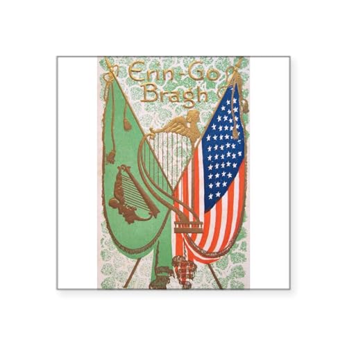 White - Irish American Flags Erin Go Bragh Sticker
