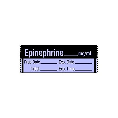 EPINEPHRINE Vasopressor Medication Label Tape - Precise mg/mL Measurement for Emergency Medical Use in Hospitals & Ambulances