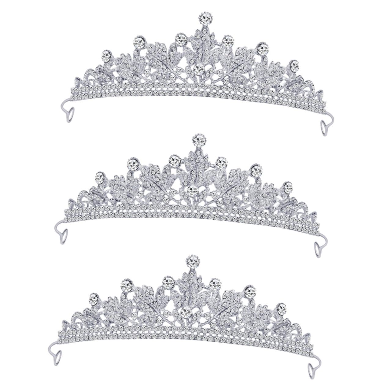 Elegant 3-Piece Rhinestone Bridal Headband Set for Women – Pearl Tiara Crown & Hair Accessories for Wedding, Prom, and Fairytale Princess Themed Events | Perfect for Brides, Bridesmaids, and Special Occasions