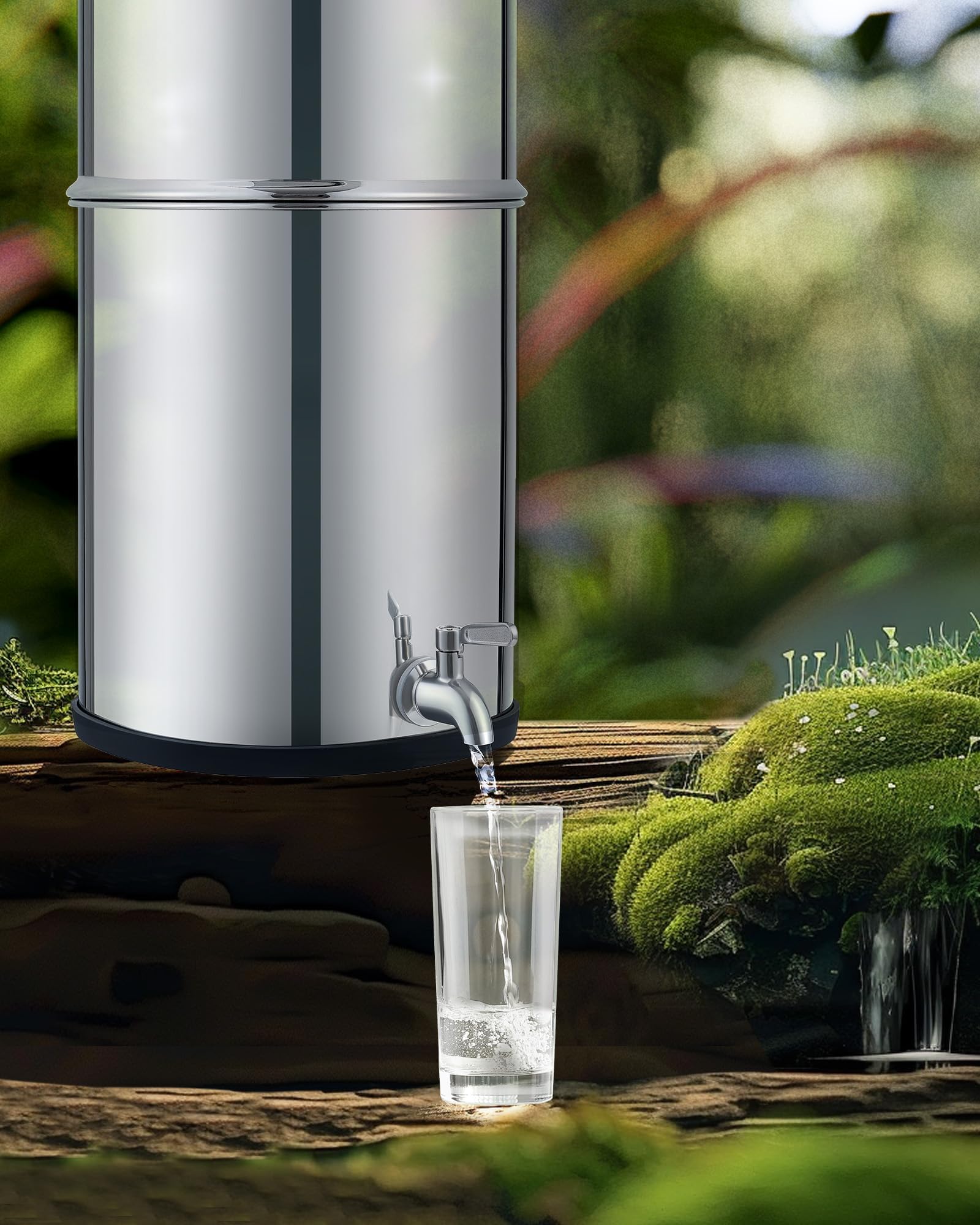 CO-Z 2.25 Gallon Gravity-Fed Water Filter System - Countertop Stainless Steel Water Purifier with 2 Carbon Filters & Spigot | NSF/ANSI 42 Certified | Perfect for Home, Office, Camping & Emergency Preparedness