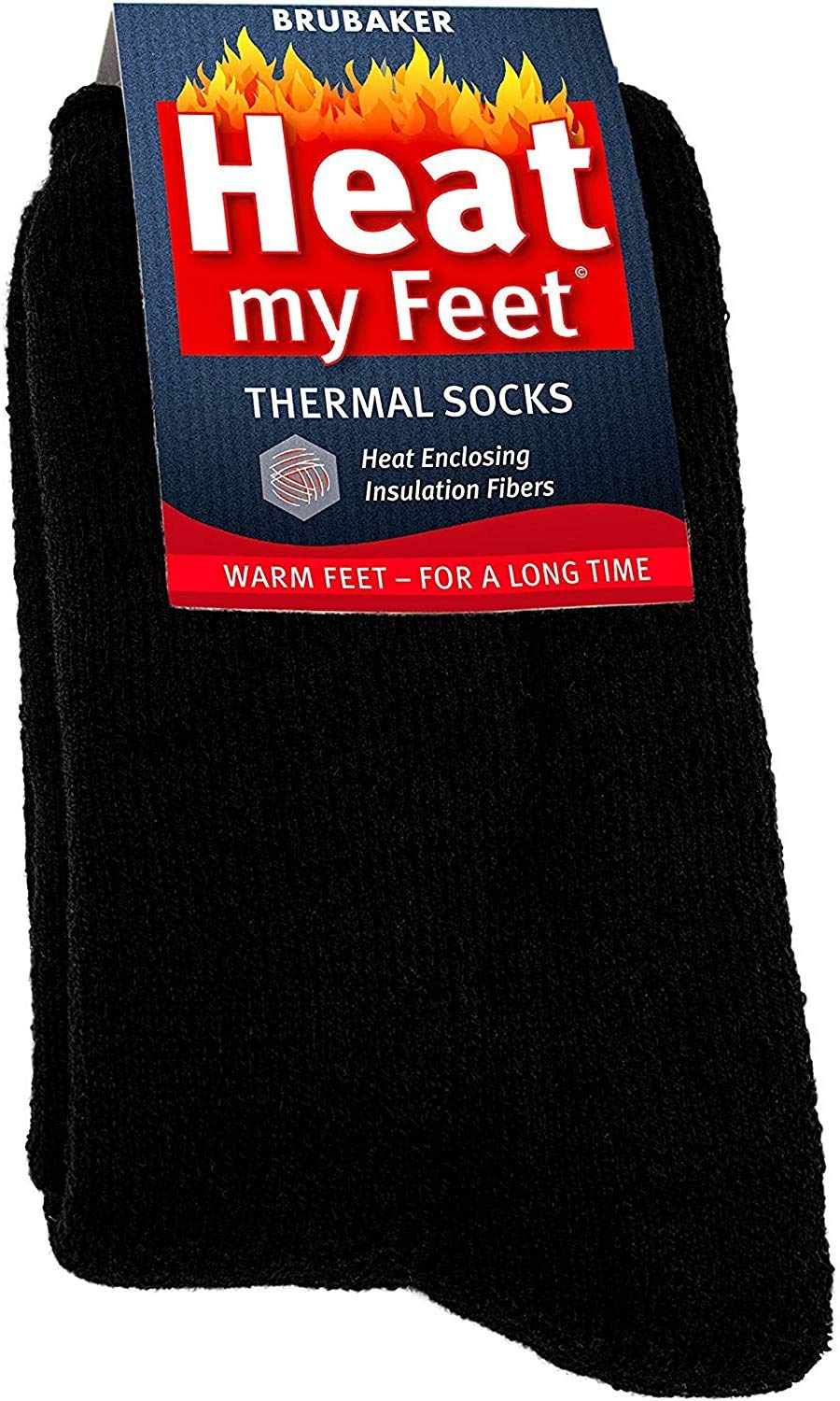 2-Pack BRUBAKER Thermal Socks for Women & Men - Ultra Warm Winter Socks with Heat-Trapping Insulation Fibers - Perfect for Skiing, Hiking & Cold Weather Activities
