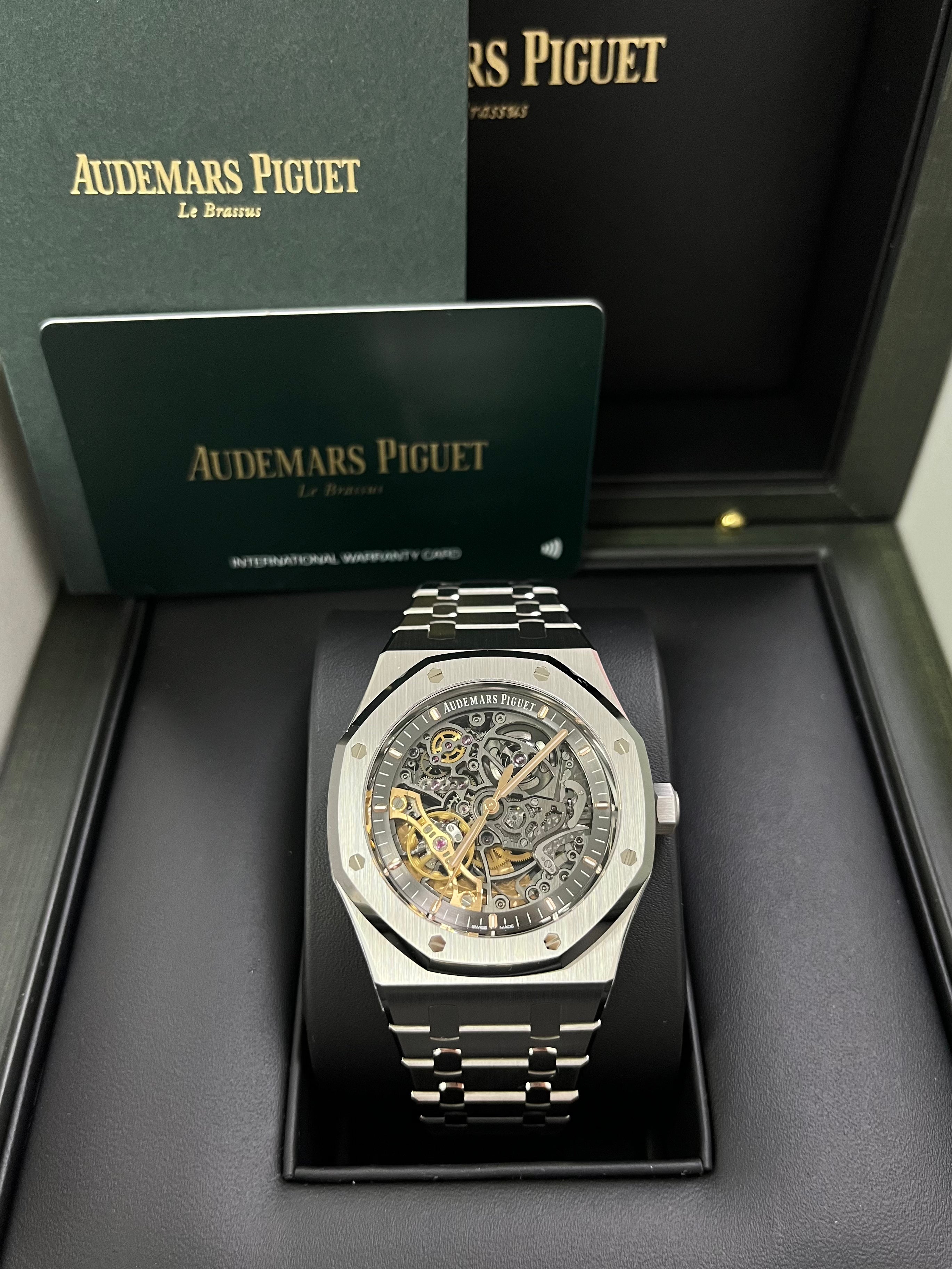 Audemars Piguet Royal Oak 15407ST.OO.1220ST.01 - Stainless Steel Skeleton Watch with Double Balance Wheel & Openwork Dial - Luxury Men's Timepiece for Business, Gala & Special Occasions