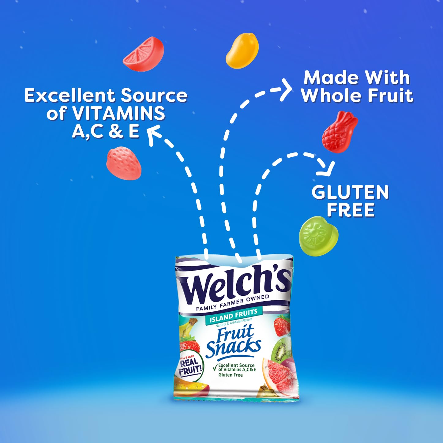Welch's Fruit Snacks Variety Pack - Fruit Punch & Island Fruits Flavors, 0.8 oz Single Serve Bags (40 Count) | Healthy Snacks for Kids Lunch Boxes, School, Travel & On-the-Go
