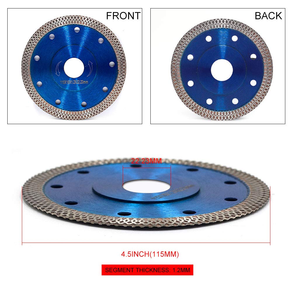 4.5 Inch Ultra Thin Diamond Tile Saw Blade - Premium Porcelain, Granite & Marble Cutting Disc (4.5in) - Perfect for Wet/Dry Cutting, DIY Home Renovation & Professional Tile Installation